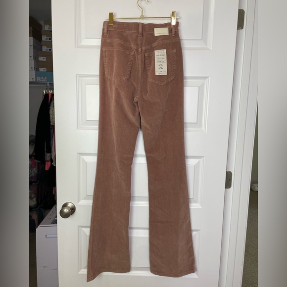 Current/Elliott Women's The Side Street High Rise Flare Pants in Blush Corduroy - Picture 6 of 10